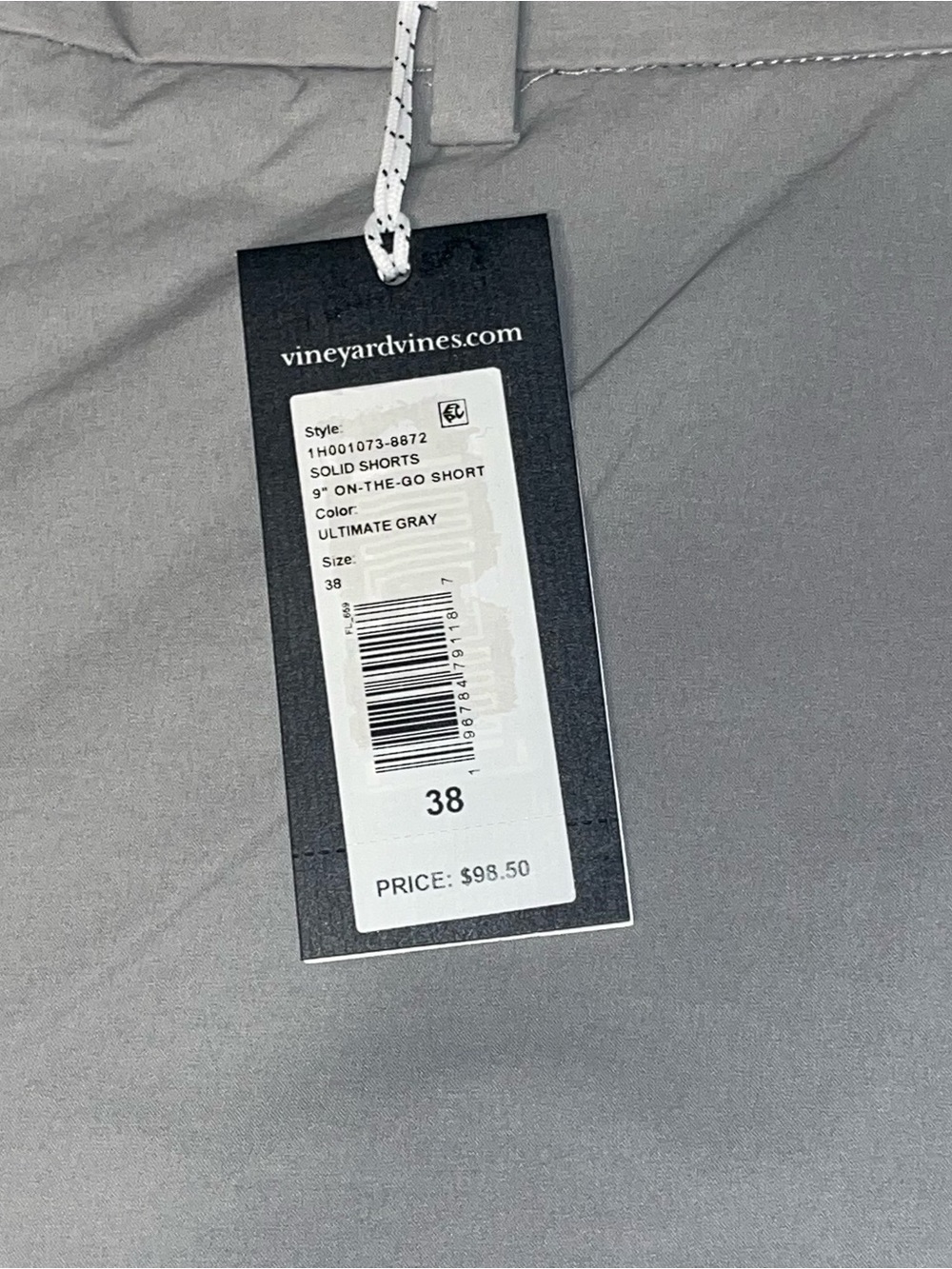Vineyard Vines OTG On The Go 9” Gray Khaki Shorts Casual NWT Men’s 38 - Picture 4 of 7